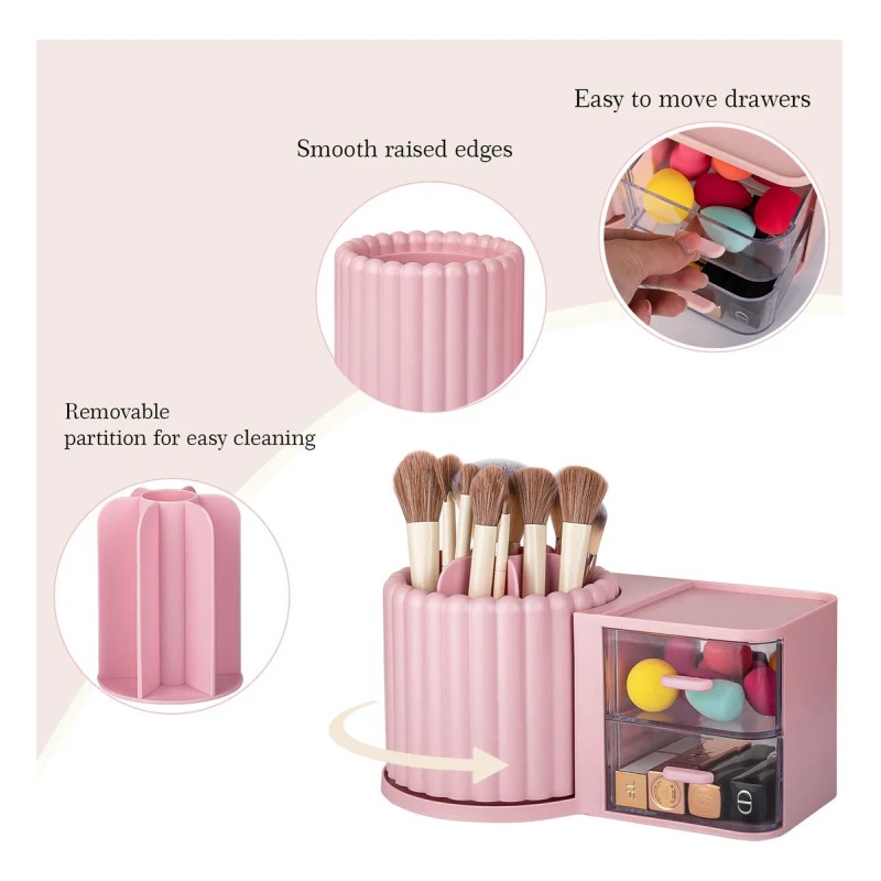 Portabrochas De Maquillaje Giratorio De 360 Grados