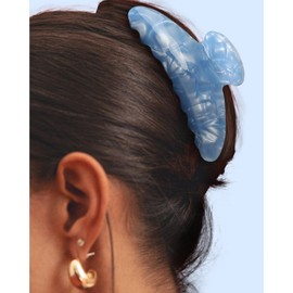 HAIMEIKANG Large Acetate Hair Claw Clip for Women - French Style Hair Claws for Thick Hair with Non-Slip Teeth, Hair Accessories for Updos, Buns & Ponytails