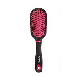 ROYAL BLACK AND PINK CUSHION HAIR BRUSH