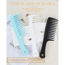 Detangling Combs for Curly, Wet Hair - 6 Pcs Large Durable Detangling Combs for Women and Men