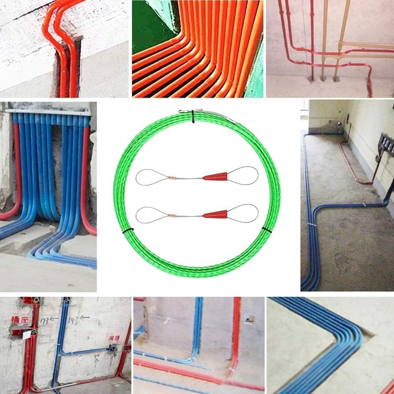 EIKEJI Cable Pulling Aid 50 m, Retractable Spiral Pull Wire