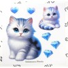 Stickasaurus Wrecks Candy Stripe Cats Blue Sticker Sheet