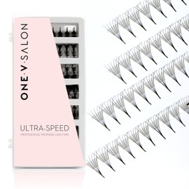 One V Salon Pro 6D Ultra-Speed Promade Fans, 1000 Premade Volume Lash Fans | C Curl | 0.07 | 8–14 mm Mixed Lengths | Thin Base, Quick Application Eyelash Extensions(6D-0.07-C Curl)