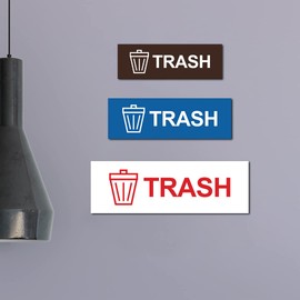 Basic Trash Sign (Brushed Silver) - Small 1 Pack