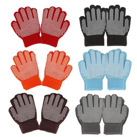 Gilbins Magic-Stretch Gripper Glove, Kids Size, Colorful Set, 6 Pair (Boys, 10-14 Yr)