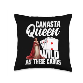 Canasta Queen Card Game Set Tray Score Sheet Canasta Throw Pillow