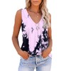 ETCYY NEW Womens V Neck Lace Tank Tops Tie Dye