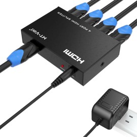 MT-VIKI 4K Powered HDMI Splitter 1 in 4 Out 1x4 for TV Satellite Monitor