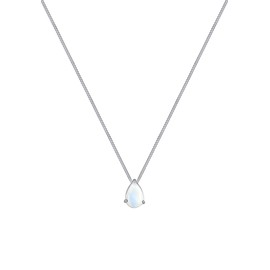 Elli Women's Elegant Drop Pendant Necklace with Moonstone in 925 Sterling Silver Gold-Plated, Sterling Silver Sterling silver Moonstone, Moonstone