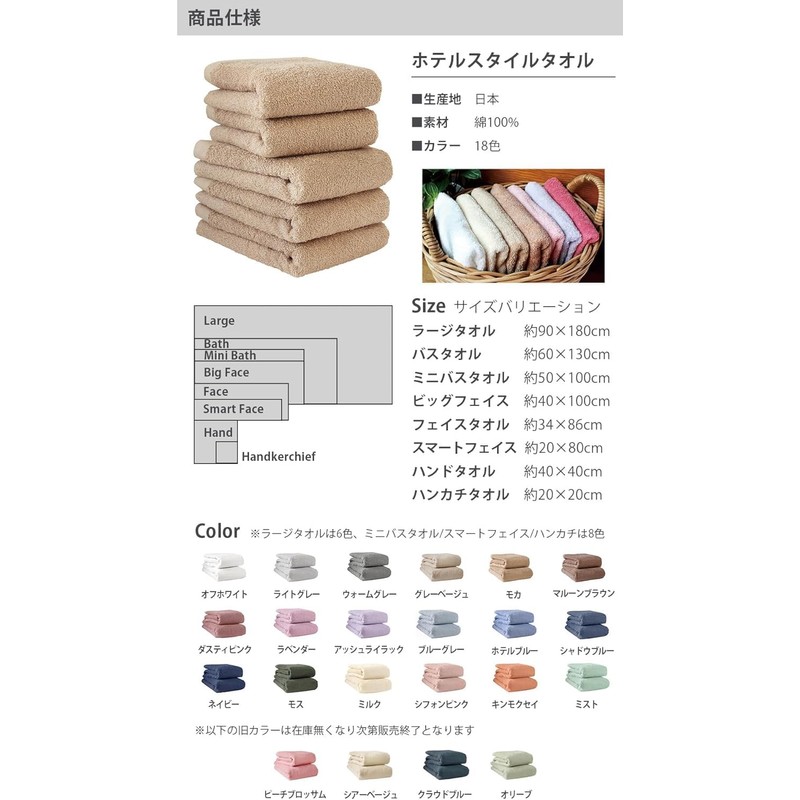 Hiorie Face Towels, Made in Japan, Hotel Style Towels, Set