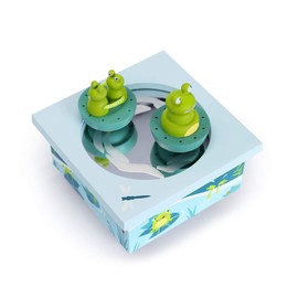 Trousselier 6295005 Spieluhr mit tanzenden Figuren für Kinder, Frösche, magnetisch, Musikbox, Musikspieluhr