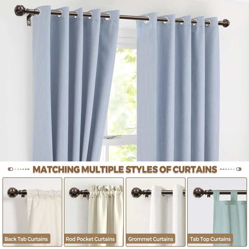 KAMANINA Curtain Rods for Windows 72 to 144 Inches (6-12ft)