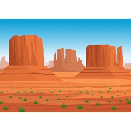Loccor 6x4ft Fabric Western Monument Valley Scenery Backdrop for Photography Western Sky Desert Weathering Rock Drought-Tolerant Plant Terrarium Background Polyester Wallpaper Photo Shoot Props