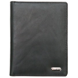 Felda Passport Holder Travel Wallet - Genuine Leather Passport Holder - RFID Protection and 6 Card Slots - Black Leather