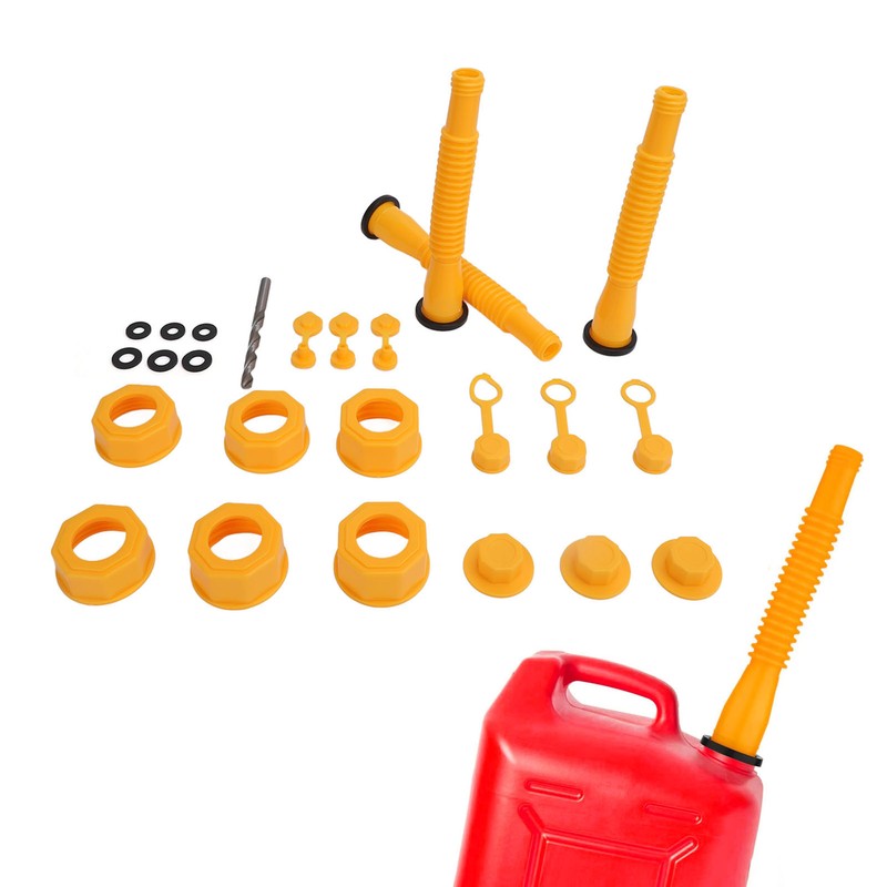 3 Sets Gas Can Spout Replacement Flexible Hoses Vent Covers