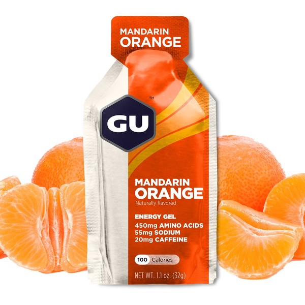 GU Energy Original Sports Nutrition Energy Gel, Mandarin Orange, 8 Count