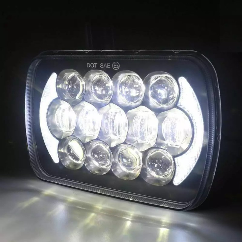 autobots Pair 7X6" 5x7" LED Headlights Hi/Lo DRL For Chevy