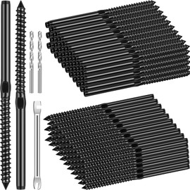 Tandefio 200 Pack Stainless Steel Left and Right Handed Thread Swage Lag Screws for Wood Post of 1/8" Deck Railing Kit Black Cable Railing Stair Deck Railing Kit with Wrench DIY Baluster Kit
