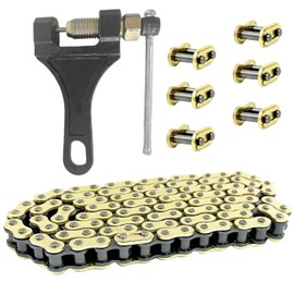 BIGLKNM 428H Chain 104 Links & Chain Breaker with 6pcs Connecting Master Link Fit for 110cc 125cc 50cc 90cc Dirt Pit Bike ATV; Heavy Duty Drive Seamless Steel Pipe Motorcycle Chain