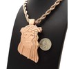 CBC Crown Face of Christ Pendant Necklace Rose Gold 8mm