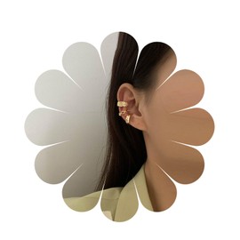 Inilbran Boho Layered Ear Cuff Wrap Earring Vintage Cartilage Cuff Earring Gold Wide Ear Cuff Earrings Minimalist Fake Helix Cartilage Earrings Non Piercing Ear Clip Cuff Wrap Earrings for Women 1Set