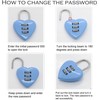Pink 1Pc/Set Love Heart Shape Combination Padlock for Girls Women,
