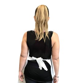 KingSeal Disposable Poly Aprons, 24 by 42 inches, 0.8 mils thick, Individually Packed, White, Bib Style - 4 Boxes of 100 Aprons (400 aprons total)