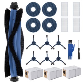 Crlvlyn 20 Pack Replacement Kits Compatible with Eufy Omni C20, Robot Vacuum Accessories with 1 Main Brush, 6 Side Brushes, 3 Dust Bags, 4 Mop Pads, 4 HEPA Filters, 1 Cleaning Tool, 1 Screwdriver