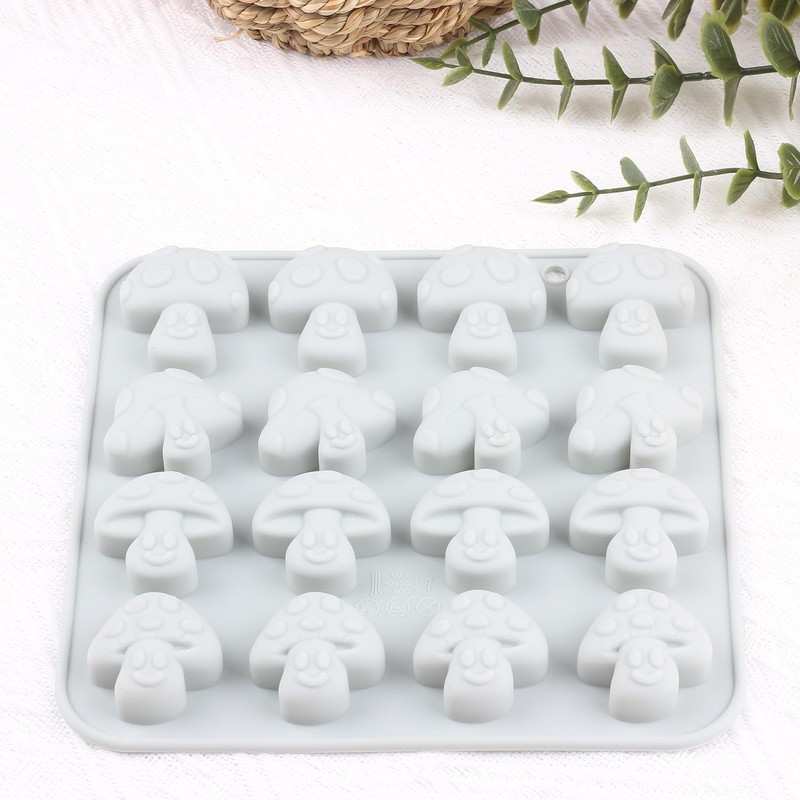 AIBOYA 16 Cavity Mushroom Silicone Candy Molds For Chocolate Candy