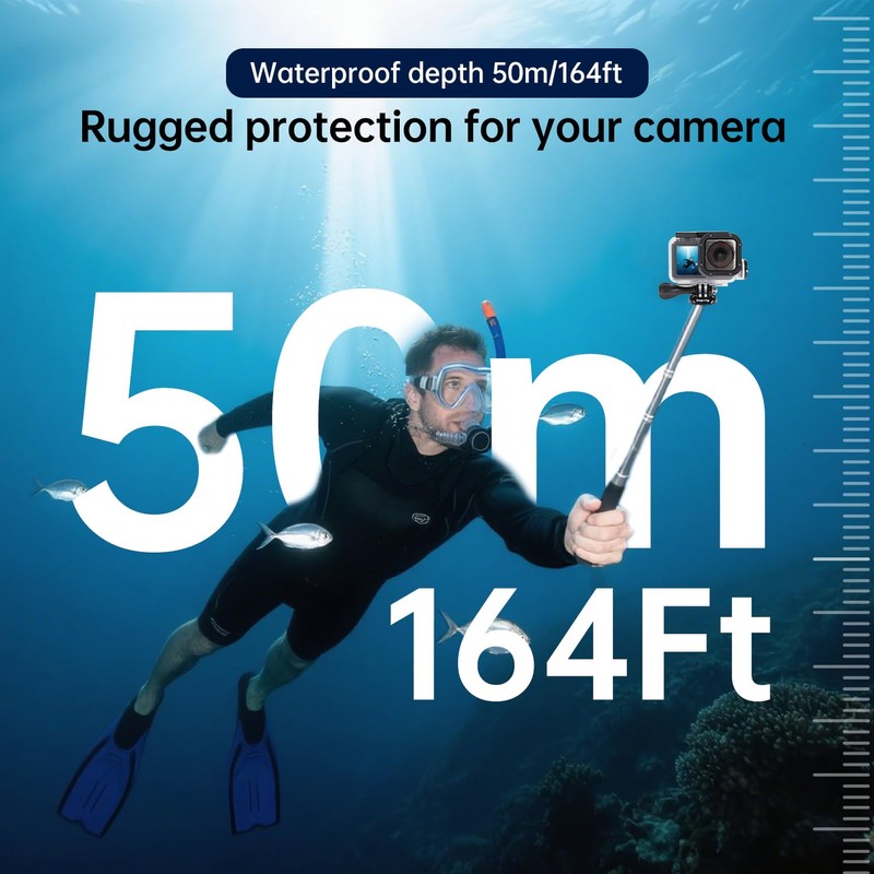 Suptig Waterproof Case Compatible for DJI Action 5/4/3, Waterproof Up