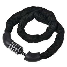 SZSL Chain Lock Bike Lock, Bicycle Lock, Anti-Theft, Total Length 35.4 inches (90 cm), Compact, Lightweight, Durable, No Key Required, Number Lock Setting, Black (Diameter 0.18 inches (4.5 mm)