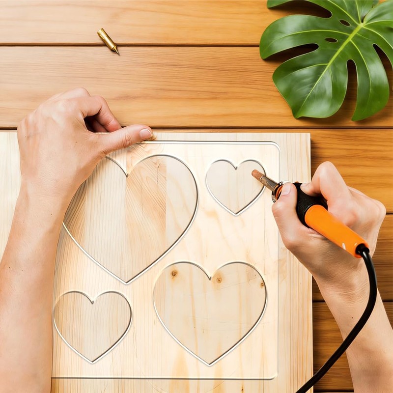 PRESSINART Acrylic Router Templates 7.87 x 7.87 Inch Heart Acrylic
