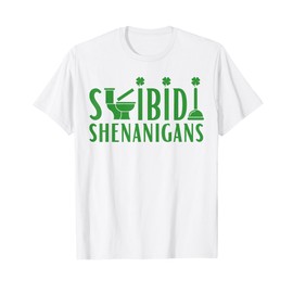 Retro Skibidi Shenanigans Funny Skibidi Toilet Shamrock Rizz T-Shirt