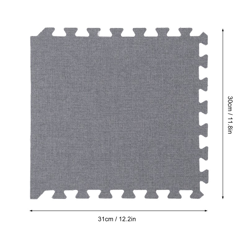 10pcs Cotton Linen Interlocking Carpet Tiles Anti Slip Floor Protection