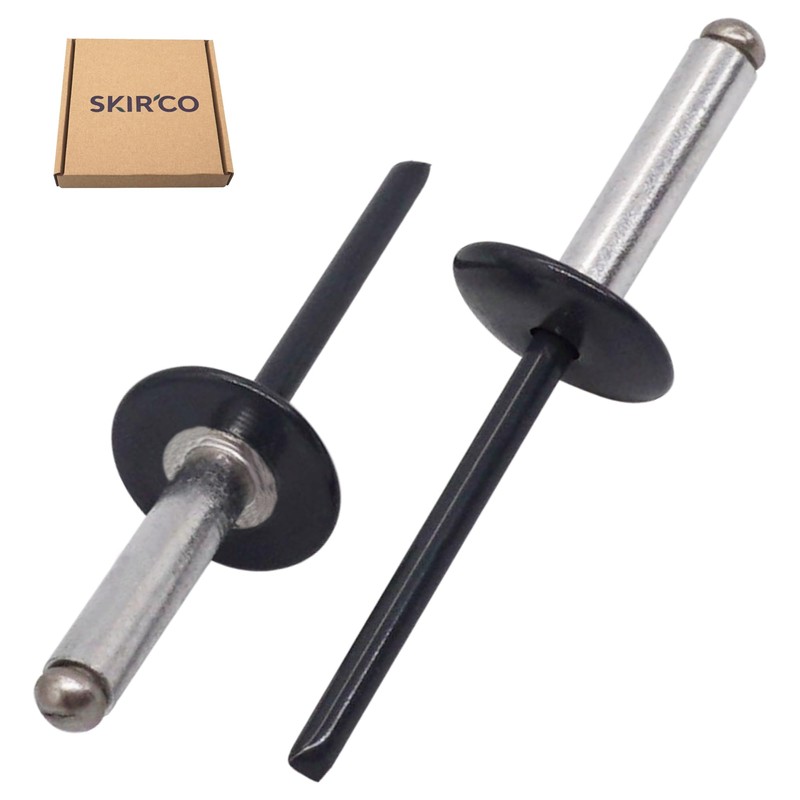 SKIR'CO Pack of 50 Large Flange Aluminium Blind Rivets 4.8