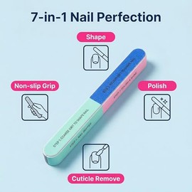 10 unidades de 7 maneras profesionales coloridos, bloque de pulido de uñas para manicura y pedicura, herramienta de esmeril para el cuidado de uñas, p