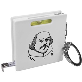 Azeeda 'William Shakespeare' Keyring Tape Measure/Spirit Level Tool (KM00038417)