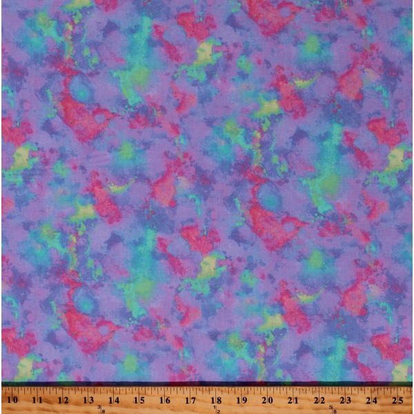 Field's Fabrics Cotton Color Blender Paint Splotches Multicolor Fabric Print