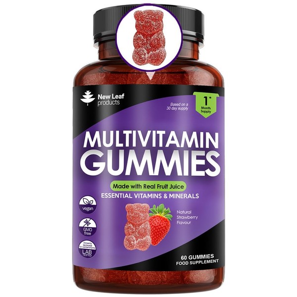 Multivitamin Gummies High Strength for Men Women - Vegetarian +14 Essential Vitamins & Minerals - Gluten Free, Non-GMO Multi Vitamins Chewable Adults Vitamin C A D E B12 B6 & Biotin, Zinc & Iodine
