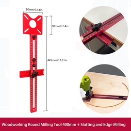 4 in 1 Router Milling Groove Bracket, Aluminum Alloy Router Circle Cutting Jig, Router Guide for Trimming Machine, Adjustable Woodworking Tools
