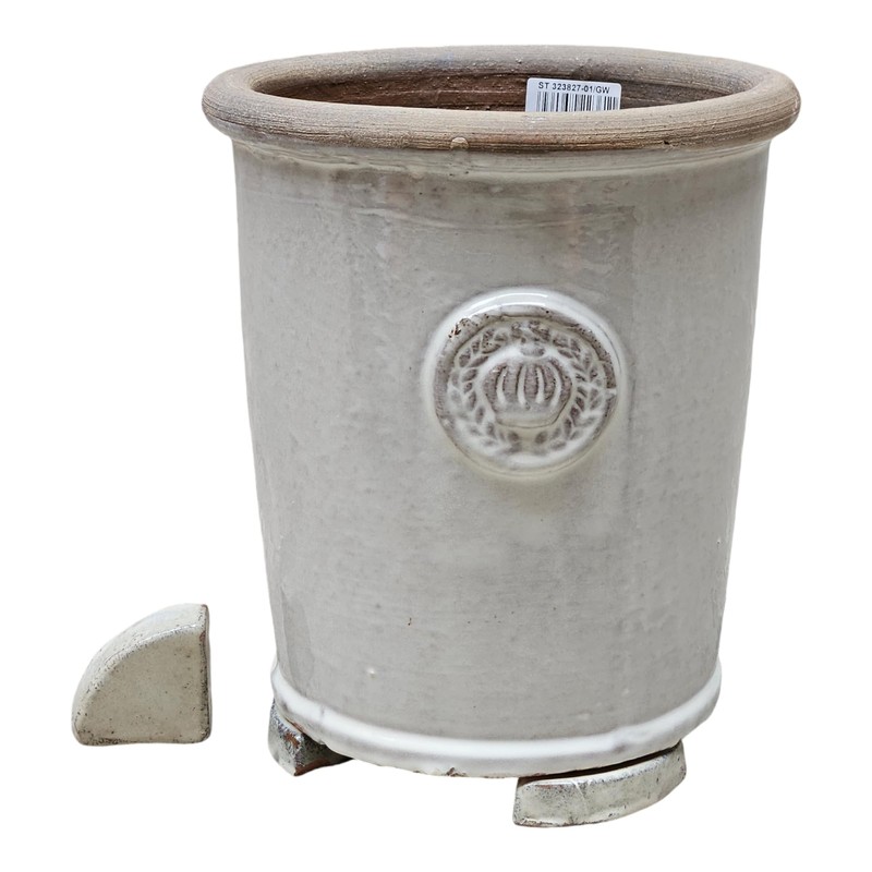 Teramico Saucer Feet for Flower Pots/Planters Blue Anthracite White Stoneware