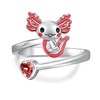 Axolotl Ring 925 Sterling Silver Newt Open Ring Red Axolotl