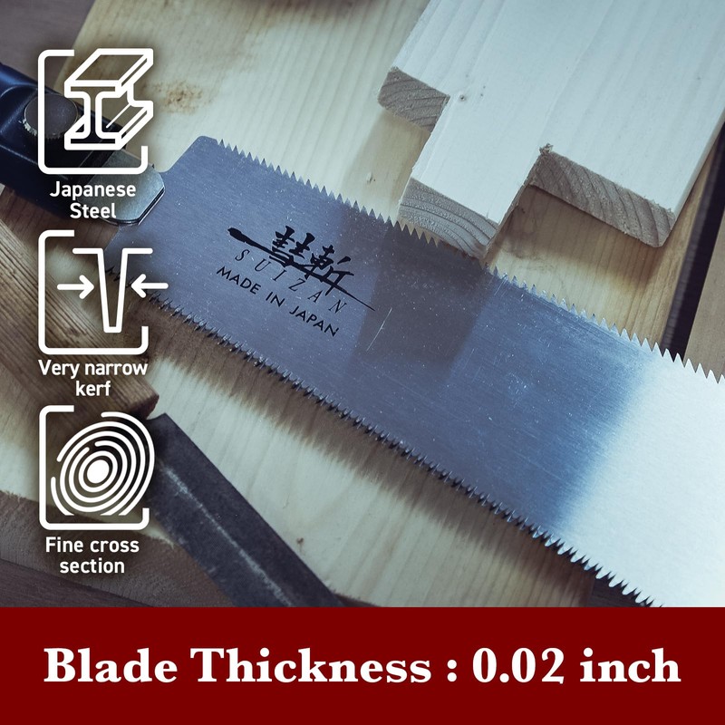 SUIZAN Japanese Pull Saw Hand Saw 8 Inch Ryoba Double