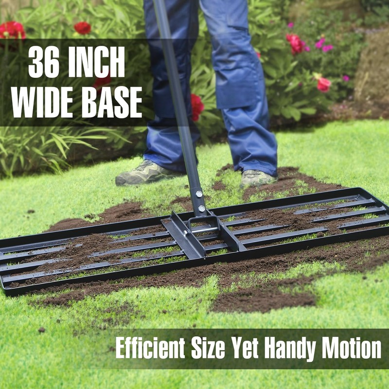 Jardineer Lawn Leveling Rake 36 Inches with 72 Inches Long