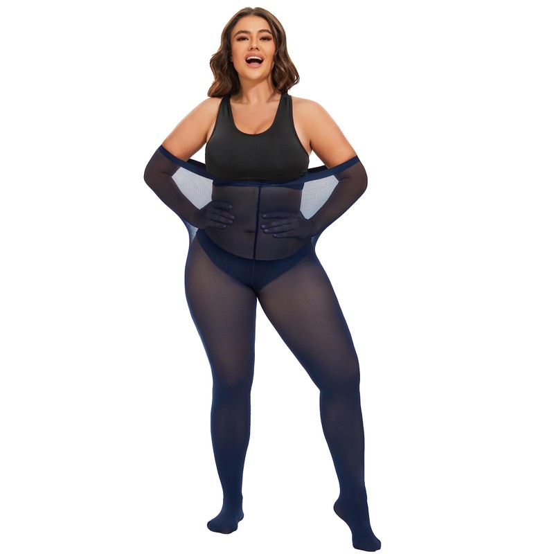 CozyWow Plus Size Tights for Women 80D Soft Solid Color