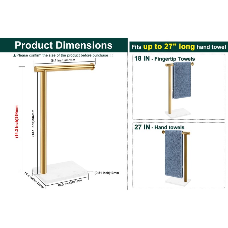 BathAce Hand Towel Holder, Hand Towel Stand for Bathroom with