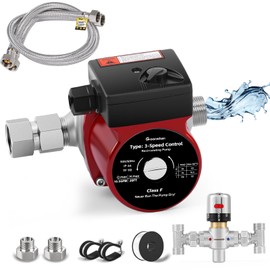 Moonshan Instant Hot Water Recirculating Pump with 304 Stainless Steel Adjustable Bypass Valve Water Recirculating System for Tank Water Heaters (2025 Upgraded)