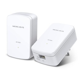 Mercusys Powerline Adapter MP500 KIT, 1000 Mbit/s HomePlug AV2, Gigabit Port, Plug & Play, No WLAN