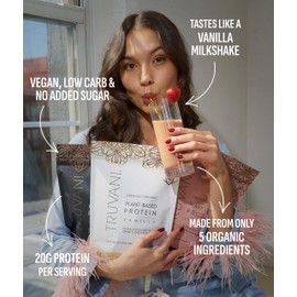 Truvani Vegan Pea Protein Powder | Vanilla | 20g Organic Plant Based Protein | 1 Serving | Keto | Gluten & Dairy Free | Low Carb | No Added Sugar