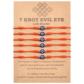 PZXHRY 6pcs Evil Eye Bracelets Red String Kabbalah Protection Bracelets Rakhi for Brother Gifts for Women Men Family Friend Good Luck Red